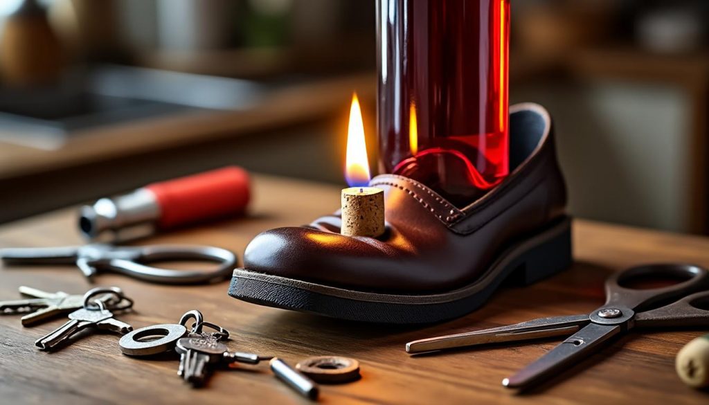 découvrez des méthodes ingénieuses pour ouvrir une bouteille de vin sans tire-bouchon, avec des astuces originales utilisant une chaussure, un briquet et d'autres techniques surprenantes.